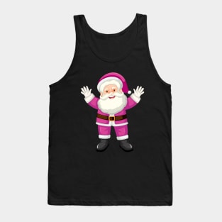 Retro Vintage Pink Santa Claus Tank Top